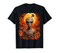 Patch Alien Mummy dans Une Citrouille effrayante sur Halloween OVNI Gris T-Shirt
