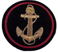 Patch ancre marine Écusson applique brodé Écusson thermocollant ancre marine en noir et or 7 cm