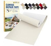 Tissu Autocollant Reparation, 8 x 160 cm Tissu Imperméable Autocollant, Extérieur Tissus Reparation Autocollant pour Canapés, Bateau, Tentes, Chaises, Longues, Bâche, Auvents, Parasol Blanc Ivoire