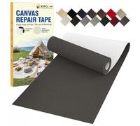 Patch autocollant en tissu imperméable, 8 x 160 cm, pour meubles d'extérieur, couvertures de bateau, canapés, tentes, chaises de salon, protection solaire - Noir/gris