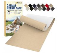 Tissu Autocollant Reparation, 8 x 160 cm Tissu Imperméable Autocollant, Extérieur Tissus Reparation Autocollant pour Canapés, Bateau, Tentes, Chaises, Longues, Bâche, Auvents, Parasol Kaki