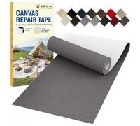 Tissu Autocollant Reparation, 8 x 160 cm Tissu Imperméable Autocollant, Extérieur Tissus Reparation Autocollant pour Canapés, Bateau, Tentes, Chaises, Longues, Bâche, Auvents, Parasol Gris Cendré