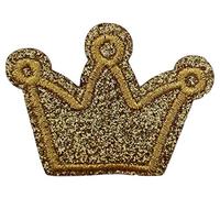 Patch Badge Ecusson couronne doree brode thermocollant femme fille enfants