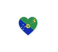 Patch Badge Ecusson Imprime Thermocollant Drapeau Coeur Cx Christmas Island Ile