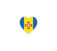 Patch Badge Ecusson Imprime Thermocollant Drapeau Coeur Madeira Madere Portugal