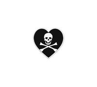 Patch Badge Ecusson Imprime Thermocollant Drapeau Coeur Pirate Jack Rackham