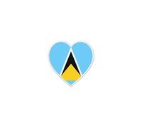 Patch Badge Ecusson Imprime Thermocollant Drapeau Coeur Wl Sainte St Lucie