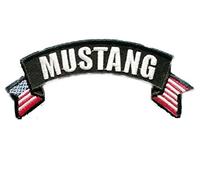 patch banderolle noir inscription mustang drap usa 13x5 cm écusson thermocollant