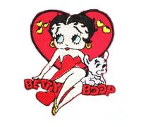Patch Betty Boop Avec Son Chien Et Un Coeur 7x6 Cm Dos Veste Blouson Pin Up