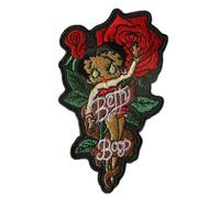Patch Betty Boop Dans Un Bouquet De Roses 10x6cm Ecusson Thermocollant Pinup