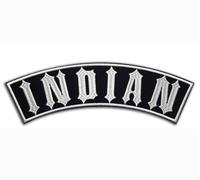 Patch Biker Indian XXL 28 cm - Écusson Dos Gilet Moto Style Club - Patch Thermocollant Brodé Noir Blanc - Patch Arc Dos Veste Motard Iron-On DIY