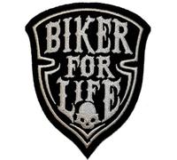 Patch brodé à appliquer avec fer ou couture : « Biker For Life » | Patch de motard noué/applicable avec fer | Sticker MC pour motards | DIY