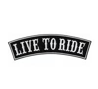 Patch brodé à appliquer avec fer ou couture : « Live To Ride » | Patch de motard noué/applicable avec fer | Sticker MC pour motards | DIY