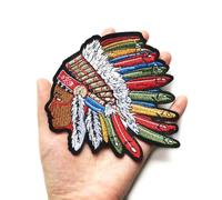 Patch brodé à coudre ou à repasser de 23 cm, patchs en plumes indiennes, badges brodés for sac, jean, chapeau, t-shirt, applications DIY, décoration artisanale(S)