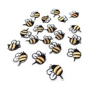 patch brodé Autocollant de broderie Mini abeille jaune, 20 pièces/lot, patchs à repasser for vêtements, accessoires de broderie appliqués, bricolage(Mini Bee 20pcs B)