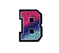 Patch brodé avec motif floral, 26 lettres multicolores à coudre sur des patchs de broderie 1,9-4,7 cm(ColorB)