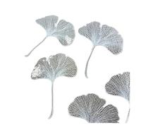 Patch brodé avec motif floral, Fer sur patchs 10 pièces noir blanc feuilles de Ginkgo fleur broderie Patch(White)