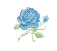 Patch brodé avec motif floral, Multicolor Rose Embroidery Iron On Sew On Patches For Clothing Applique DIY(F Blue)