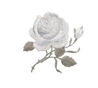 Patch brodé avec motif floral, Multicolor Rose Embroidery Iron On Sew On Patches For Clothing Applique DIY(H grey rose)