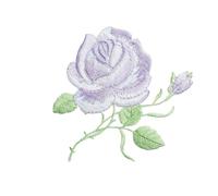 Patch brodé avec motif floral, Multicolor Rose Embroidery Iron On Sew On Patches For Clothing Applique DIY(D light purple)