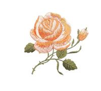 Patch brodé avec motif floral, Multicolor Rose Embroidery Iron On Sew On Patches For Clothing Applique DIY(G orange rose)