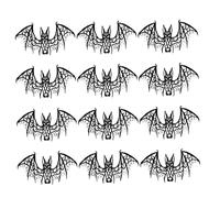 Patch brodé chauve-souris en dentelle noire à coudre sur thermocollant pour sacs à dos robes vestes accessoires de décoration de costume d'Halloween, paquet de 12, 5,91 x 3,15 pouces patch brodé chauv
