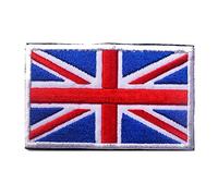 Patch brodé Drapeau Britannique - Hook and Loop Armband - Badge moral pour vestes, sacs, uniformes - Idéal pour les fans de militaires, patriotes et amateurs de plein air