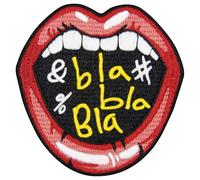 Patch brodé en forme de Bouche de bla-bla-bla, à coudre ou à coller avec fer à repasser