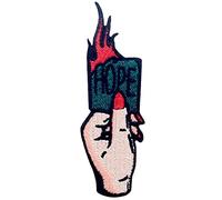 Patch brodé en forme de Espoir brûlant, Sans espoir, à coudre ou à coller avec fer à repasser