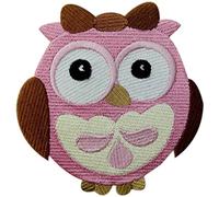 Patch brodé en forme de Hibou de bébé à larges yeux, à coudre ou à coller avec fer à repasser
