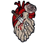 Patch brodé en forme de Histoire Triste avec Amour, à coudre ou à coller avec fer à repasser