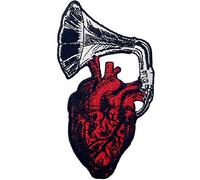 Patch brodé en forme de Laisse mon coeur se faire entendre, à coudre ou à coller avec fer à repasser