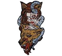 Patch brodé en forme de Loup - garou sanglant, à coudre ou à coller avec fer à repasser