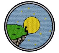 Patch brodé en forme de Perdu Dans Ma Planète Solitaire, à coudre ou à coller avec fer à repasser