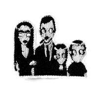 Patch brodé famille Addams mercredi main chose fille tresses noires à repasser ou à coudre (Famille)