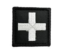 Patch brodé First Aider Medic Airsoft Paintball Cosplay Noir