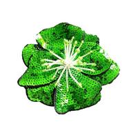patch brodé Grandes paillettes brodées à la main, 2 pièces, fleurs brillantes, vêtements à la mode, accessoires de couture sur Patch(Green)