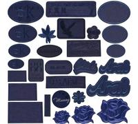 patch brodé Patchs autocollants brodés en tissu bleu for garçon, 10 pièces, for robe, T-shirt, sac, manteau, chaussures, vêtements(44)