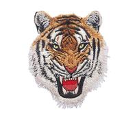 Patch Brodé Patchs brodés léopard, tigre, Lion, loup, for vêtements, appliqués, chapeau, manteau, robe, accessoires en tissu, autocollant Animal, 3 pièces(05 tiger)