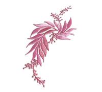 patch brodé Robe Design avec feuilles appliquées, patchs thermoadhésifs brodés, feuilles de fleurs for robe, 1 paire/2 pièces(Pink)