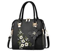 Patch brodé tendance pour sac à main au milieu une épaule sac à bandoulière, Noir , taille unique