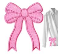 Patch brodé thermocollant avec nœud, écusson thermocollant avec nœud | Patch avec nœud latéral | Patchs à coudre décoratifs, patchs thermocollants pour t-shirts, jeans, sacs à dos, fa