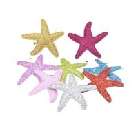 Patch Brodé Tissu À Paillettes En Poudre Brillante, 16 Pièces, 60x50mm, Rembourré, Étoile De Mer, Appliqués For Couvre-chef, Pinces Cheveux, Patchs pour Veste(Purple)