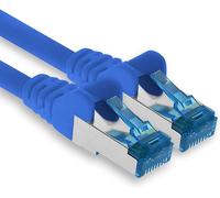 Patch Cable 0.25m Ethernet Network CAT6a LAN Cable (for Gigabit Networks, Routers, Switches, Modems with RJ45 Input - Blue)
