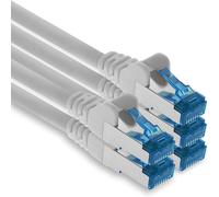 Patch Cable-5X 0.5m Ethernet Network CAT6a LAN Cable (for Gigabit Networks,Routers,Switches,Modems with RJ45 Input-White)