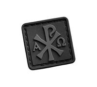 Patch Chi Rho Subdued en PVC - 1 × 1 in Mini Ranger Eye | Symbole de foi Alpha Omega | Patch tactique et extérieur | Crochet arrière (côté boucle non incluse) | Caoutchouc durable, imperméable, facile