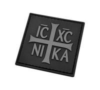 Patch croix byzantine orthodoxe ICXC Nika Christ Conquers en PVC compatible avec Velcro écussons pour chapeaux, patchs tactiques, accessoires Molle, patchs militaires
