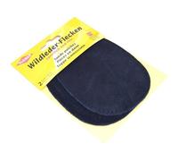 Patch Daim Cuir Ovale - Kleiber - Bleu Marine - 12x10 cm - Trous pré poinçonnés