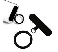 Patch d'Attache de Téléphone Avec Anneau à Ressort, Cordon Sangle Portable Métal Sans Adhésif Universel pour Plupart des Téléphones Intelligents (Noir)