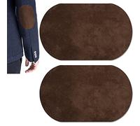 Patch de broderie, coudre sur le patch, Patchs de coude 2 pièces à coudre sur les genoux, coude ovale en tissu suédé, patchs de réparation for applications(Brown)